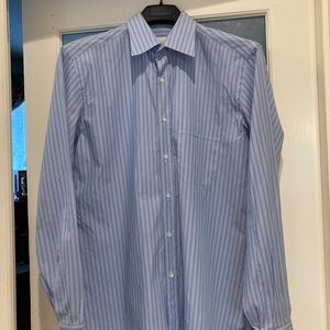 BRIONI Men’s L/S Shirt 100% Cotton Button Up Size Large Neck 16, Sleeve 35-36.